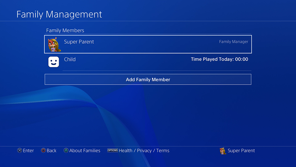 settings on playstation 4